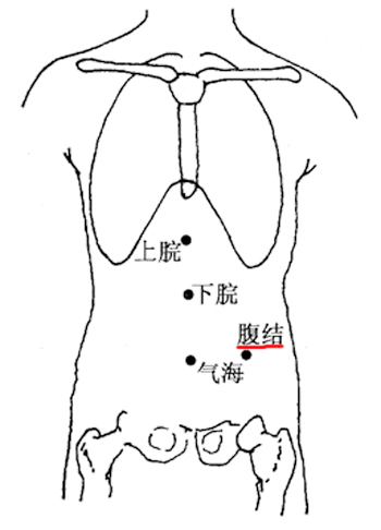 腹結穴→治腹痛、痢疾