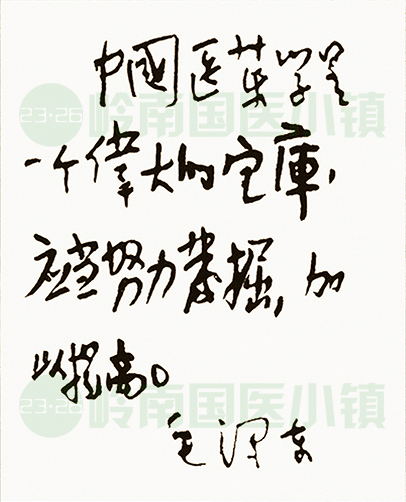中國醫(yī)藥學(xué)是一個偉大的寶庫，應(yīng)當(dāng)努力挖掘加以提高。毛澤東