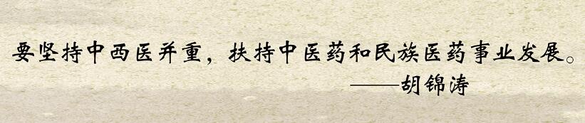 要堅(jiān)持中西醫(yī)并重，扶持中醫(yī)藥和民族醫(yī)藥事業(yè)發(fā)展?！\濤