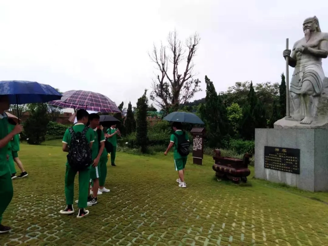 同學(xué)們在國醫(yī)園和百草園參觀、學(xué)習(xí)
